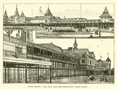 Coney Island, Iron Pier a Manhattan Beach Hotel od English School