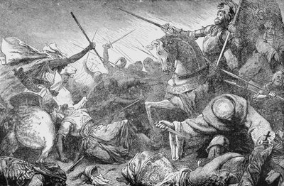Conflict with the Saracens, from The History of France, Emile de Bonnechose, vydal Ward, Lock and Co, London od English School