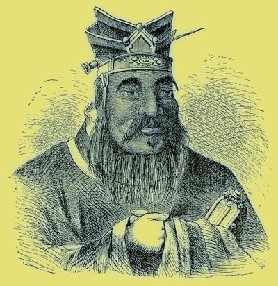 Konfucius, ilustrace z Ilustrované historie světa, publikované kolem roku 1880 (digitálně vylepšený obrázek) od English School