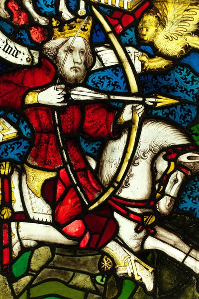 Zachovalá část z Velkého východního okna v York Minster: „Otevření první pečeti“ od English School