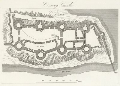 Conway Castle (rytina) od English School