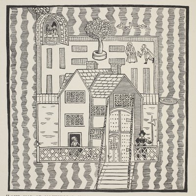 Kopie mapy Mockbeggar Hall s jeho situací v rozlehlé zemi zvané kdekoli, kolem roku 1633, z Balady z Roxborough od English School