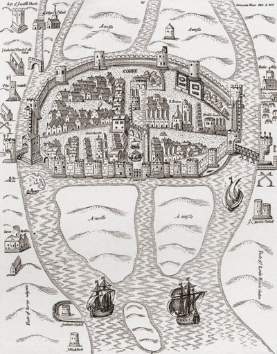 Cork, County Cork, Irsko v roce 1633, z „Krátké historie anglického lidu“ od J. R. Greena, vydaného v roce 1893 od English School