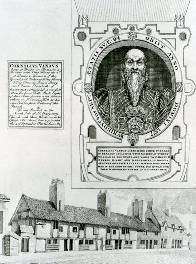 Cornelius Van Dun (1483-1577) Památník a chudobinec, 1798 od English School