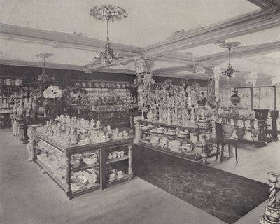 Roh v čínských showroomech, Harrods (litho) od English School