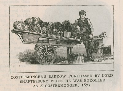 Costermongers barrow koupil Lord Shaftesbury, když byl zapsán jako costermonger, 1875 od English School