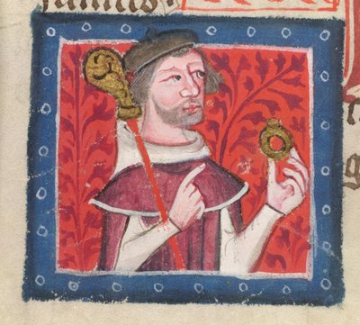 Bavlna Nero D VII fol.87v Jindřich z Blois, ze „Zlaté knihy sv. Albanse“ od Thomase Walsinghama od English School