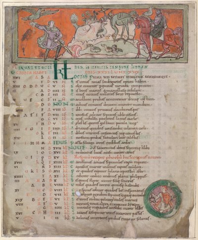 Bavlna Tiberius B. V, Část 1, f.7v Ilustrace z 
