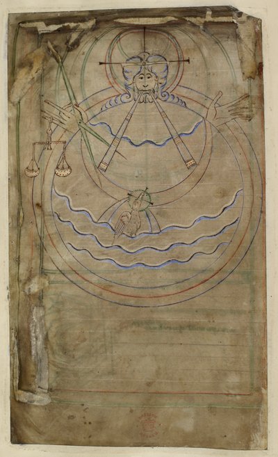 Bavlna ms tiberius c vi f007v Diagramové znázornění Stvoření, ilustrace z 