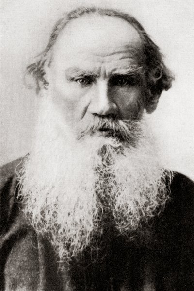 Hrabě Lev Nikolajevič Tolstoj, známý též jako Lev Tolstoj, z Hutchinsonovy Historie národů, vyd. 1915 (tisk) od English School