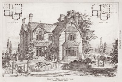 Country Residence, Eltham (rytina) od English School
