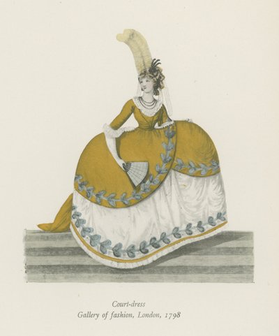 Soudní šaty. Galerie módy, Londýn, 1798 od English School