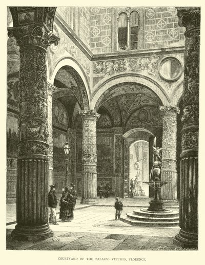 Nádvoří Palazzo Vecchio, Florencie od English School