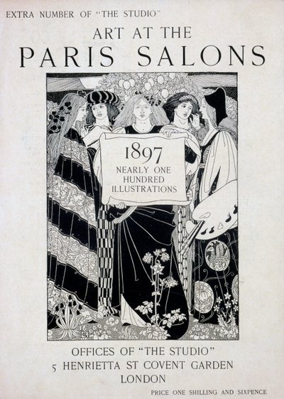 Obálka Art at the Paris Salons, extra číslo časopisu The Studio, 1897 (litho a knihtisk) od English School