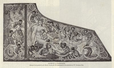 Obálka pianoforte, kterou navrhl a namaloval Edward Burne-Jones od English School