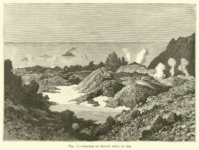 Kráter Etny v roce 1834 od English School