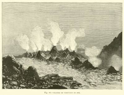 Kráter Vesuvu v roce 1834 od English School