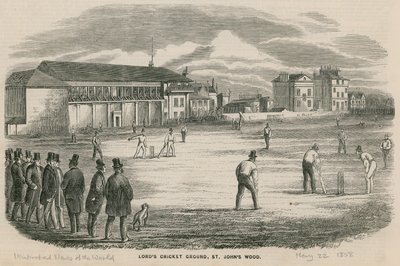 Kriketový zápas na Lords Cricket Ground, St Johns Wood od English School
