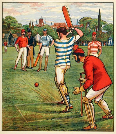 Kriket, od British Sports and Games, pub. C. 1880. od English School