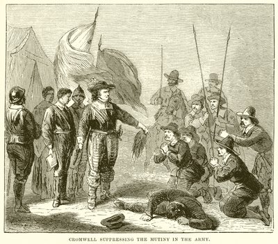 Cromwell potlačující vzpouru v armádě od English School