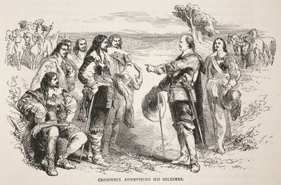 Cromwell oslovuje své vojáky od English School
