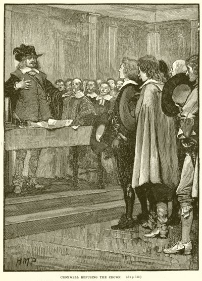 Cromwell odmítá korunu od English School