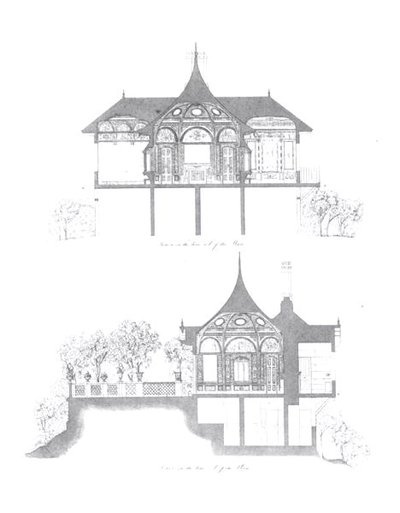 Příčné řezy Letního domu Buckinghamského paláce, z 