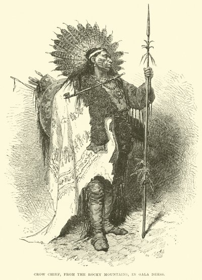 Crow Chief, ze Skalistých hor, ve slavnostních šatech od English School