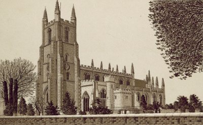 Croydon: Croydon Parish Church (litho) od English School