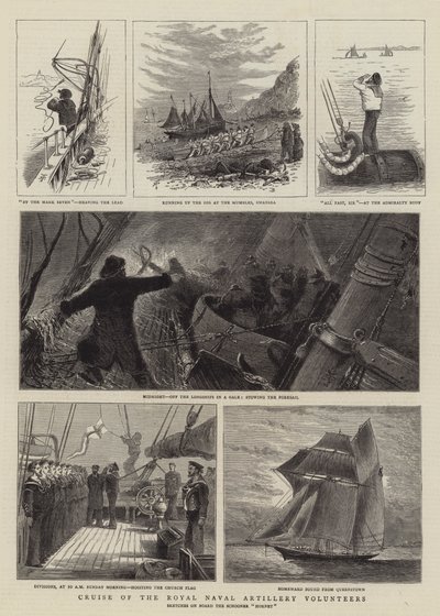 Cruise of the Royal Naval Artillery Volunteers (rytina) od English School