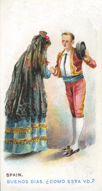 Obvyklý pozdrav ve Španělsku, 1907 od English School
