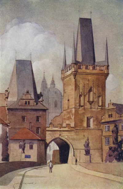 Československo: Praha, Karlův most (barevné lito) od English School