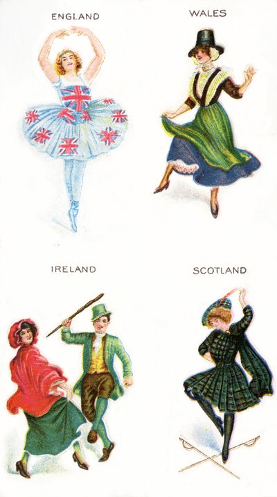 Dancers of the British Isles, cigaretové karty, 1915 (viz také 472941, 472966,472956,472963) od English School