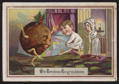 Tančící vánoční pudink (chromolitho) od English School