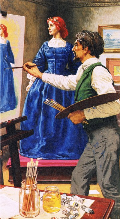 Dante Gabriel Rossetti maluje Elizabel Siddal, později se stala jeho manželkou od English School