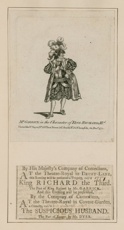 David Garrick v postavě krále Richarda III od English School