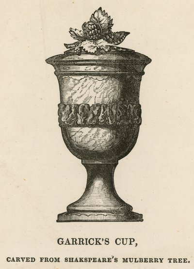 Pohár Davida Garricka, vyřezaný z Morušovníku Williama Shakespeara od English School