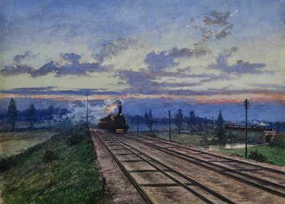 Dawn near Reading, 1870 (wc na papíře) od English School