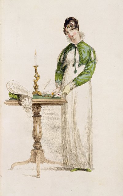 Denní šaty, módní talíř z Ackermanns Repository of Arts od English School