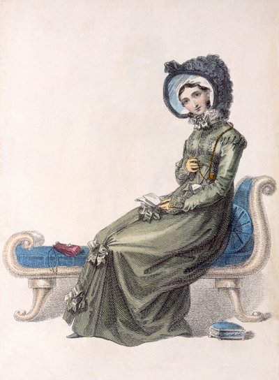 Denní šaty, módní deska z Ackermanns Repository of Arts od English School
