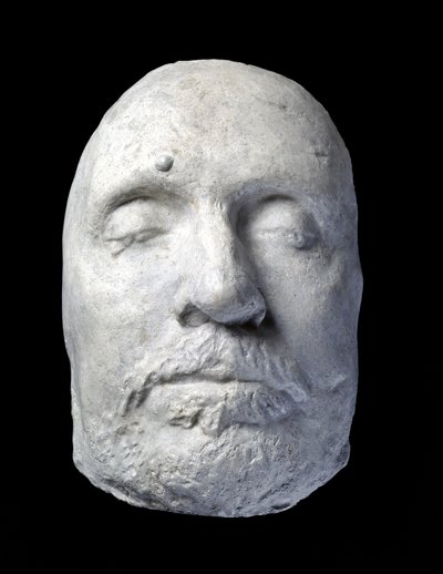 Posmrtná maska Olivera Cromwella, 1658 (sádra) od English School