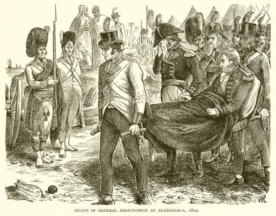 Smrt generála Abercrombieho v Alexandrii, 1801 od English School