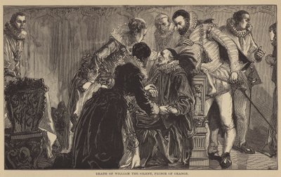 Smrt Williama Tichého, prince Oranžského (rytina) od English School