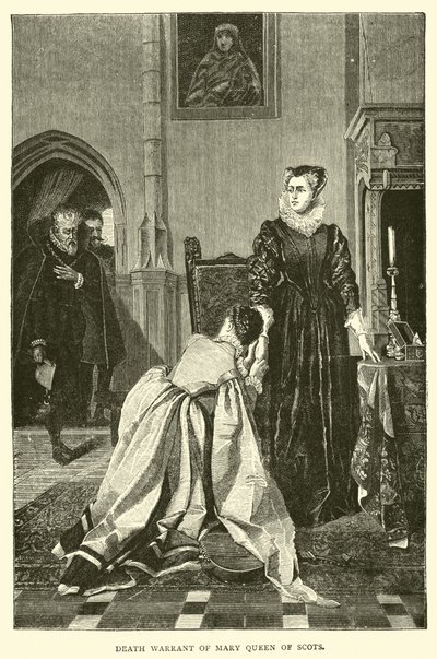 Rozsudek smrti Mary Queen of Scots od English School