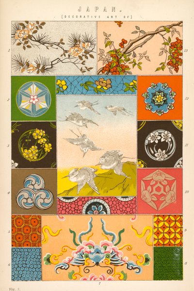 Dekorativní umění Japonska (barevná litografie) od English School