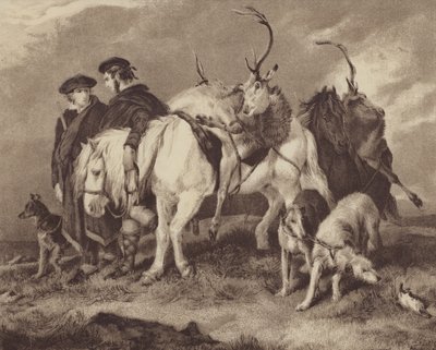 Lov jelenů (chromolitho) od English School
