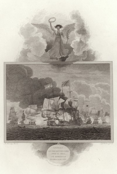 Porážka nizozemské flotily, 13. července 1653, admirály Blakem a Monkem od English School