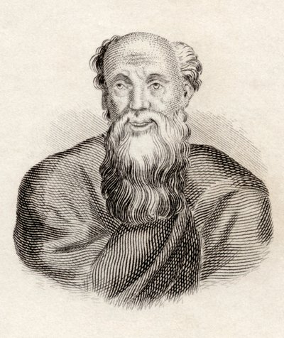 Democritus, z „Crabbes Historical Dictionary“, vydaného v roce 1825 od English School