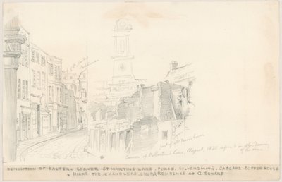 Demolice Eastern Corner, St Martins Lane, Londýn od English School