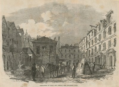Demolice Lyons Inn, Strand, Londýn od English School